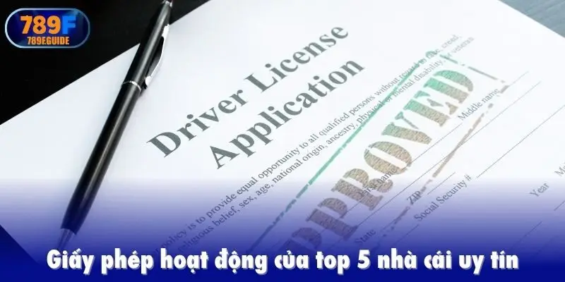 Giấy phép hoạt động của top 5 nhà cái uy tín